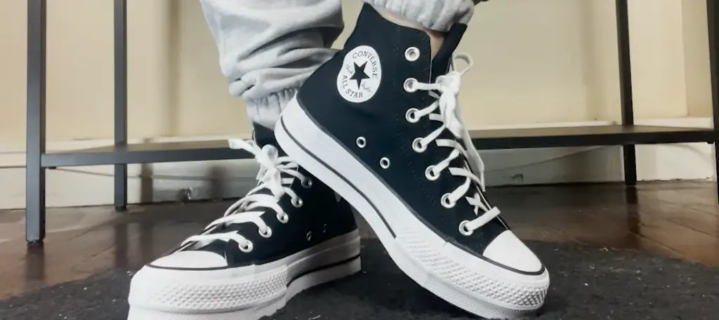 What materials are used to make high-top Converse shoes?